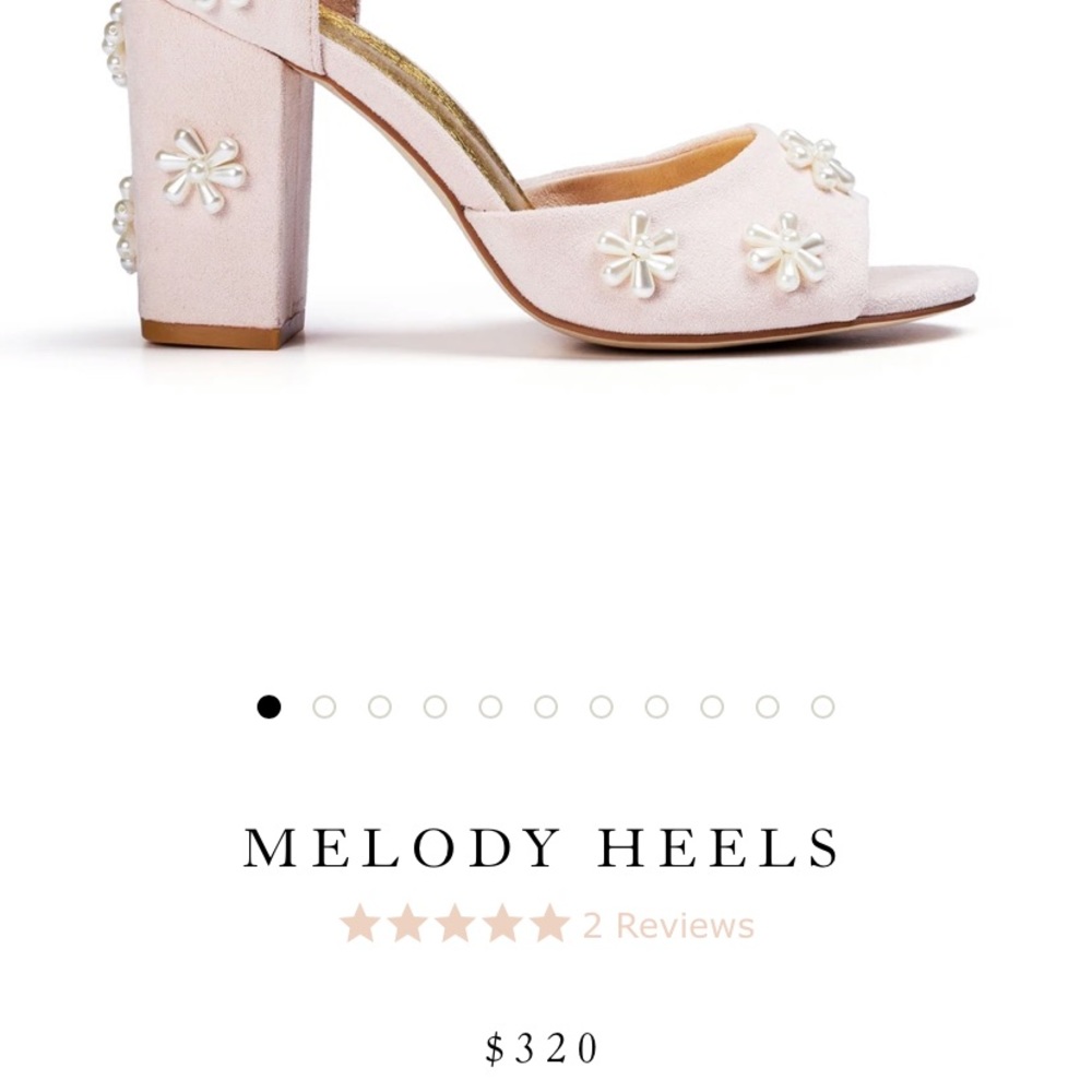 Faux suede and pearl heels